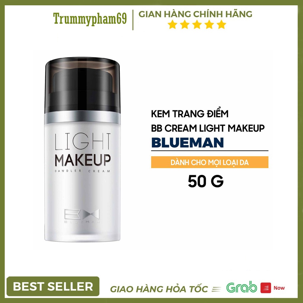 Kem nền BB Cream Light Makeup Blueman che khuyết điểm, chống nắng SPF30+ 50g