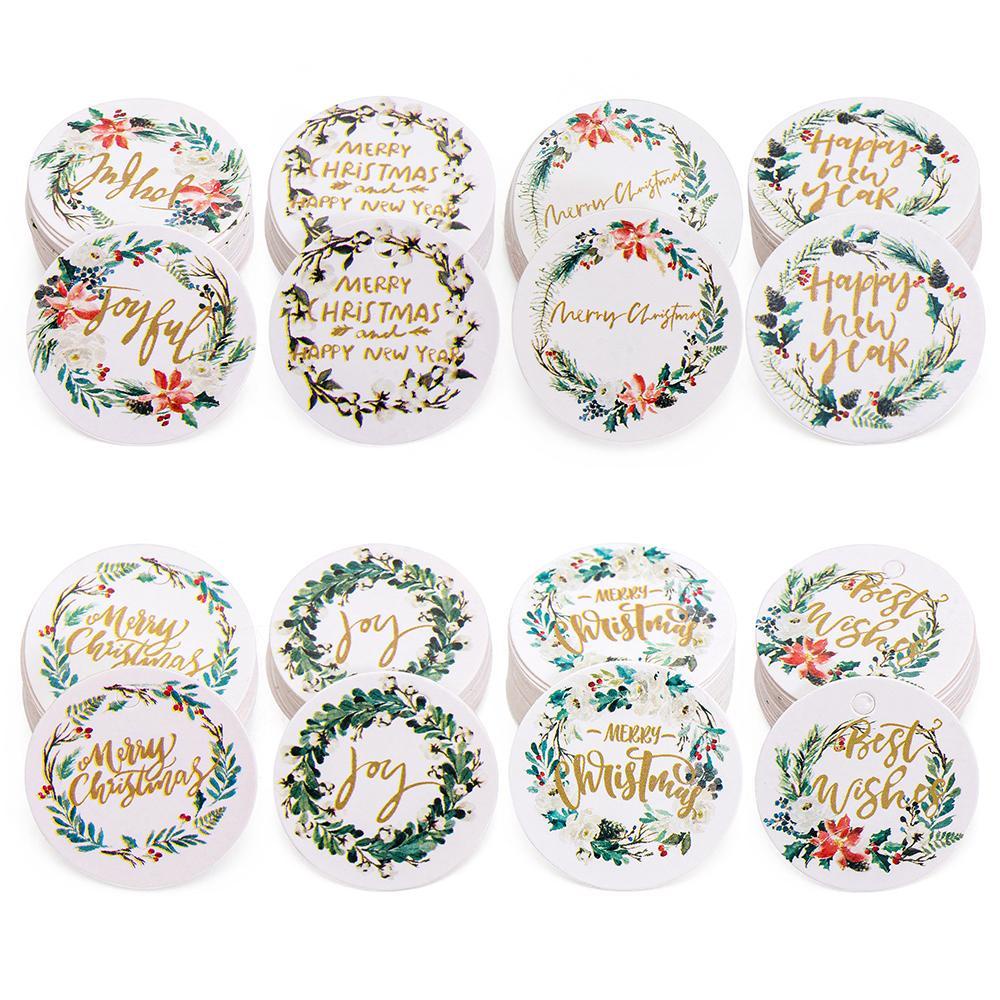 Set 100 Thẻ Giấy Hình Ông Già Noel Trang Trí Giáng Sinh