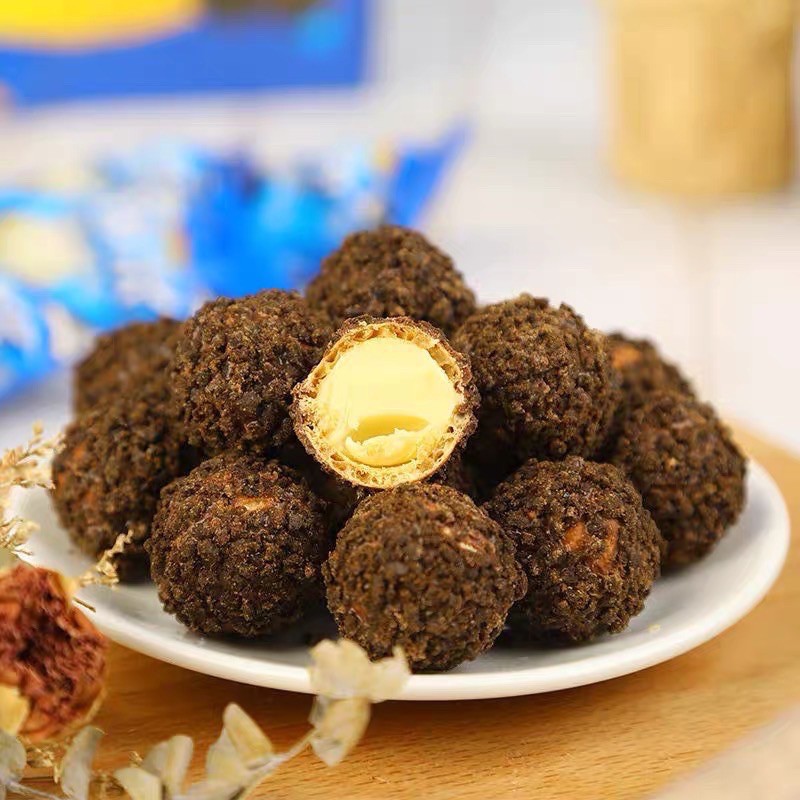 Bánh socola nhân chảy 3 lớp bọc Oreo Đài Loan Hehaomai 40k/ 1 hộp 200g