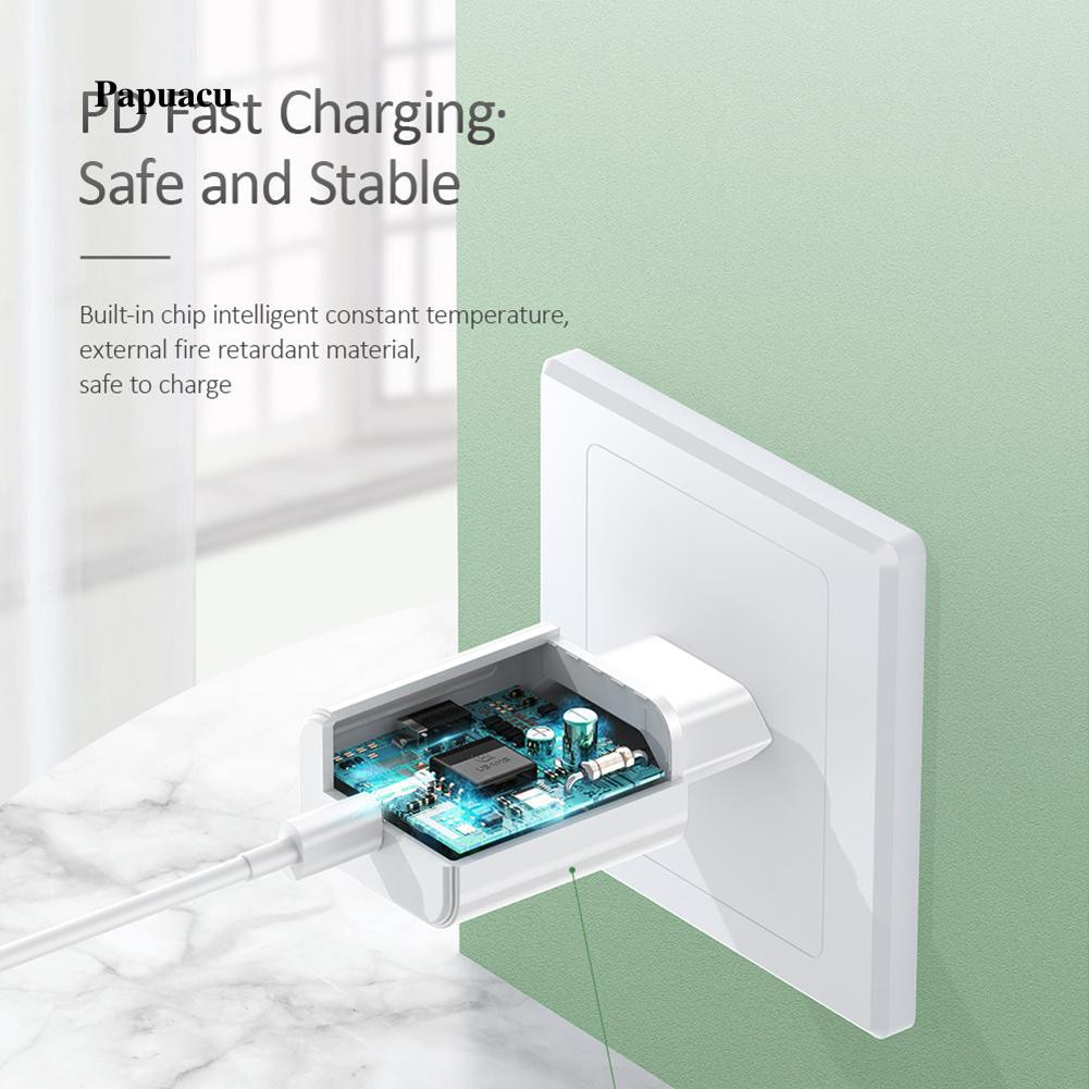 timikar.vn   EU/US/UK Plug Home Travel PD 18W Quick Charging Type-C Wall Charger Adapter