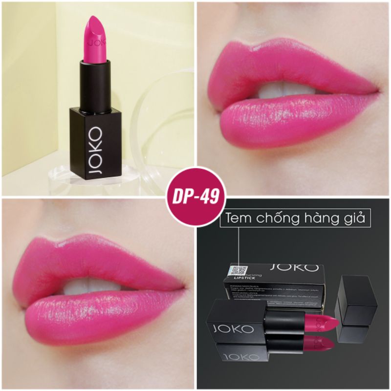 Son thỏi Joko - Son lì không trôi dưỡng bóng chính hãng DP49 hồng cánh sen