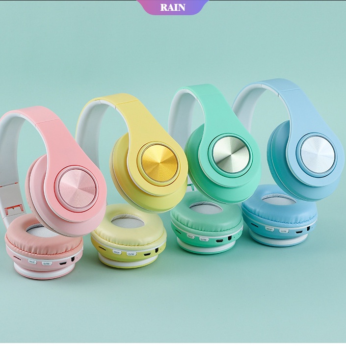 Tai Nghe USB Bluetooth Không Dây Âm Thanh Nổi Với Micro Màu Kẹo Cho PC Laptop