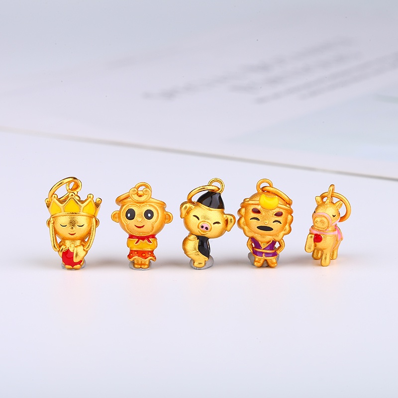 Vòng Tay Chuỗi Hạt Màu Vàng Đồng Bảo Quản Việt Nam Cổ Điển Method to the West Series Tang Monk Son Goku Pig Bajie Sha Wujing Dragon Horse Bảo Quản Chống Oxy Hóa Không Gây Dị Ứng