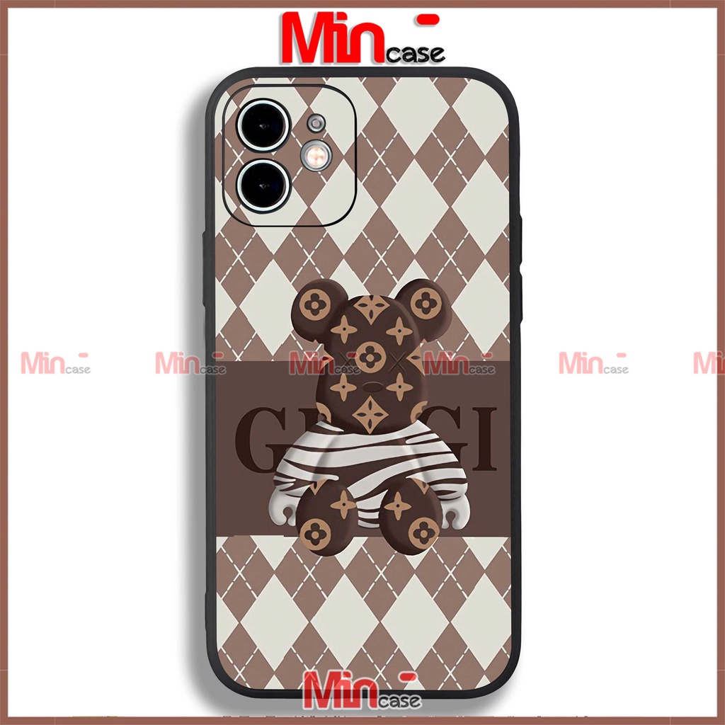 Ốp lưng iPhone cặp đôi gấu Beabrick viền vuông silicon mềm dẻo cho iphone 6/6s/7/8/X/XS/XR/11/12/13 Pro Plus Max cute