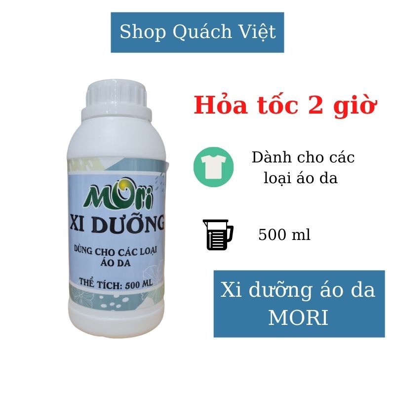 Xi đen MORI - chỉ sử dụng cho áo da bóng màu đen, chai 500ml