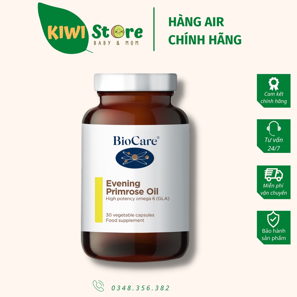 Tinh dầu hoa anh thảo Biocare Evening Primrose Oil UK ( lọ 30 viên )