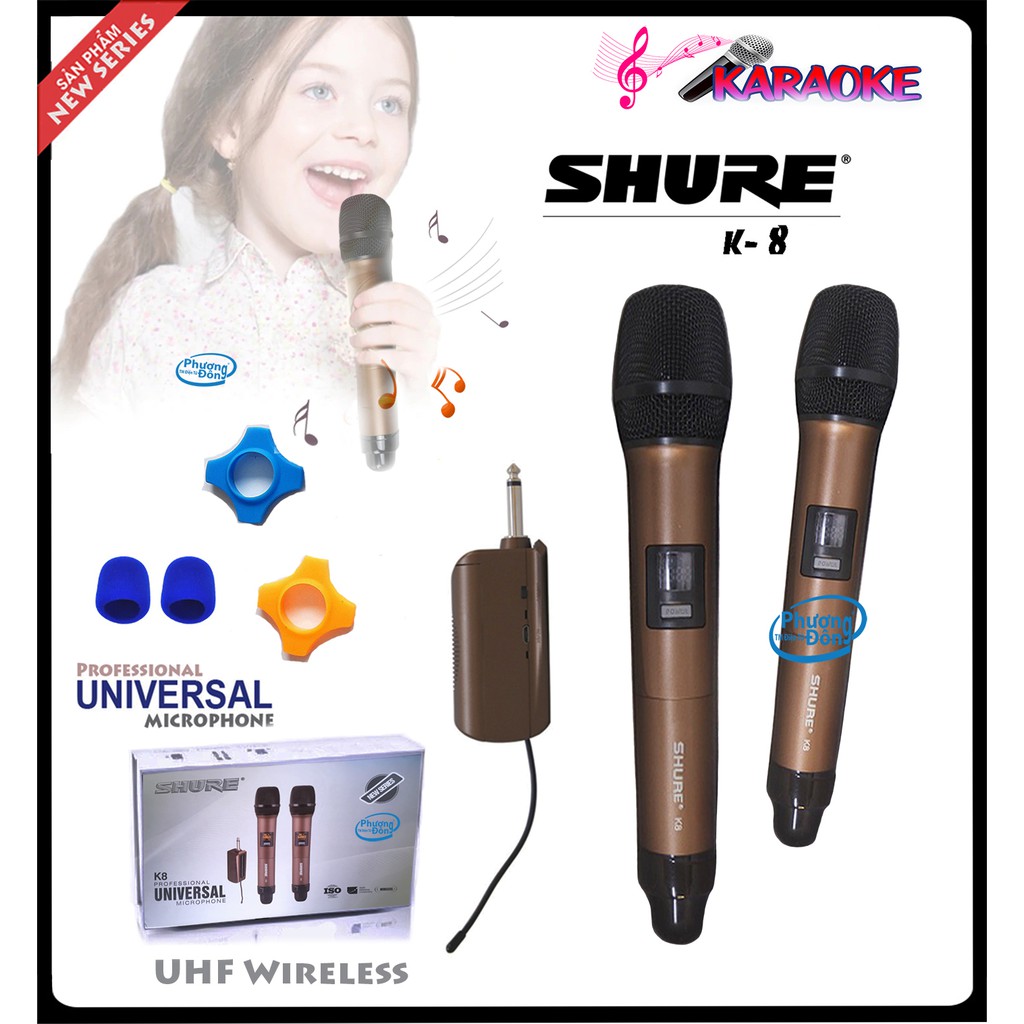 Micro Universal Shure K8 Không Dây công nghệ karaoke tốt nhất cho loa kéo