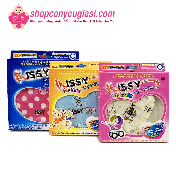 [Kissy] Khẩu Trang Sợi Hoạt Tính Kissy Trẻ Em
