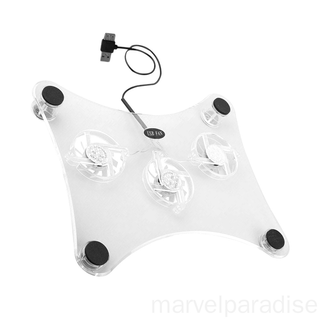 Giá Đỡ Quạt Tản Nhiệt Bằng Nhựa Có Đèn Led 3 Quạt Cho Máy Tính 13 Inch
