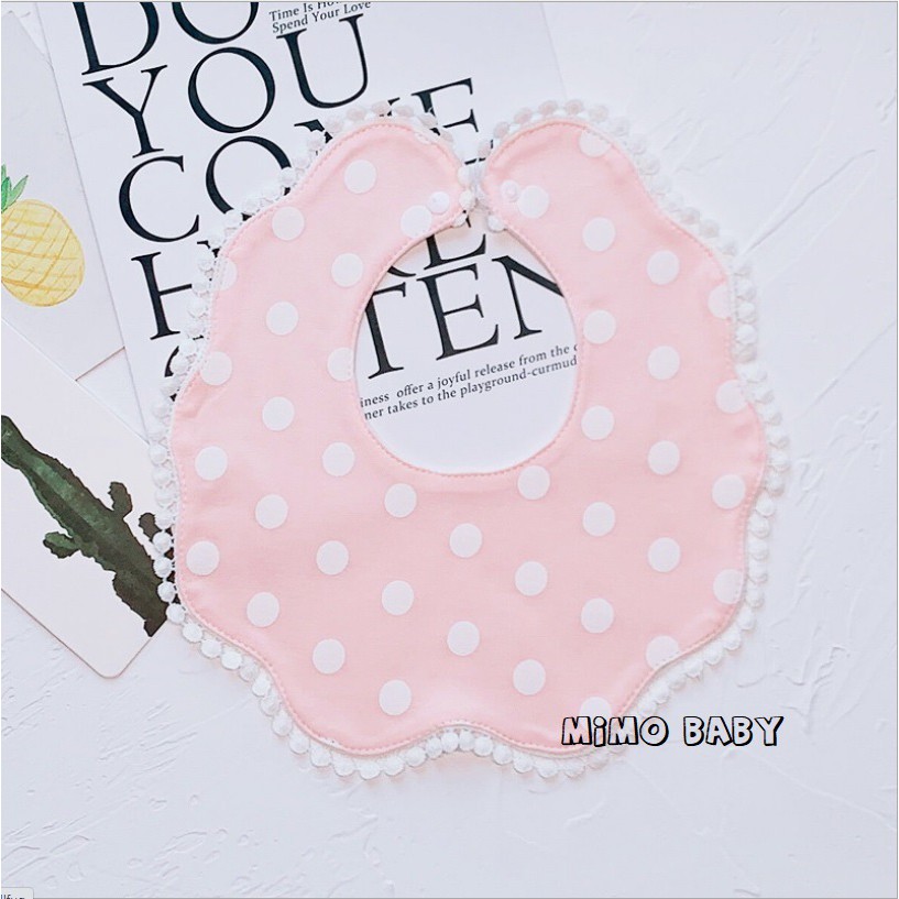 Yếm cổ hoa style hàn quốc mẫu viền sóng Mimo Baby YC04 cho bé
