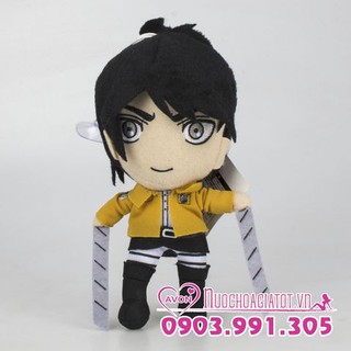 CÓ SẴN - Gấu bông Eren Attack On TiTan Đại Chiến Người Khổng Lồ 18cm tặng túi quà