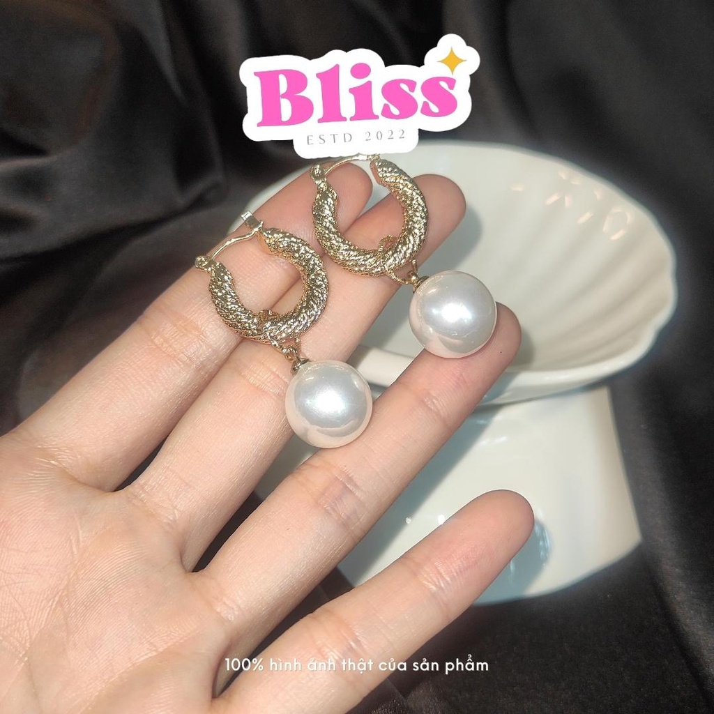 Bông tai, hoa tai u shape đính ngọc tra.i Trendy Bliss Accessories