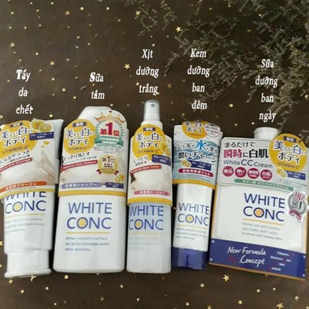 Sữa dưỡng thể ban ngày trắng da White ConC C 200g Nhật bản