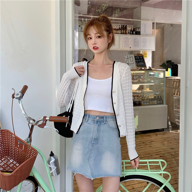 Áo Khoác Cardigan Dệt Kim Thiết Kế Đơn Giản Xinh Xắn Dễ Thương Cho Nữ