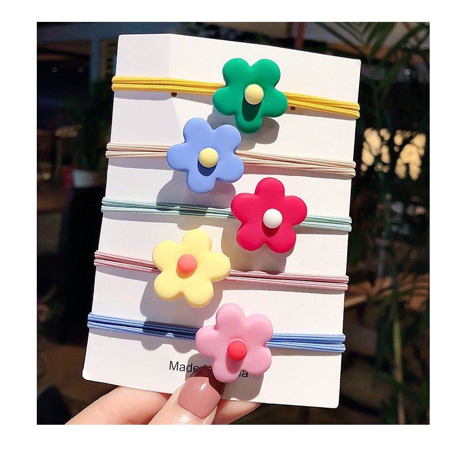 CT30 Cột tóc hoa nhiều màu sắc xinh xắn