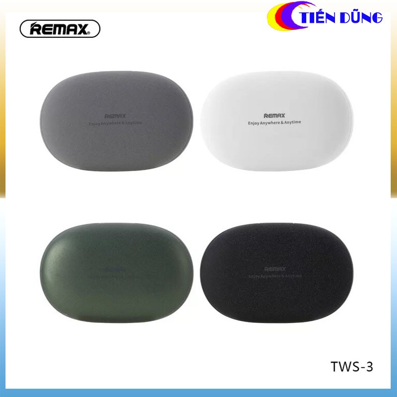 TAI NGHE BLUETOOTH REMAX TWS-3 VỚI 2 TAI KÈM ĐỐC SẠC 2000mAh CHO THỜI GIAN NGHE NHẠC HƠN 4H ÂM THANH CHẤT