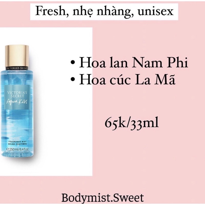 BODYMIST XỊT THƠM TOÀN THÂN CHIẾT 33ml AQUAKISS