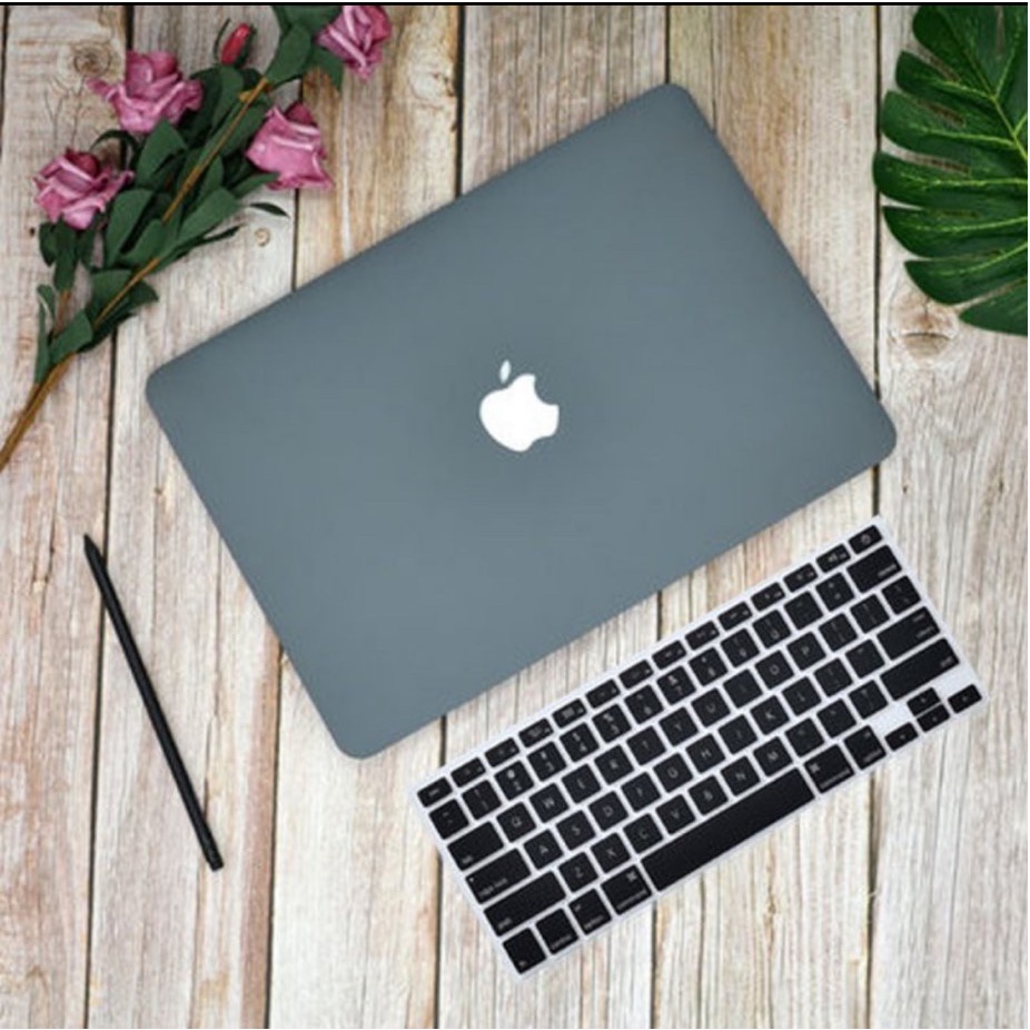 (Combo 4 in1) Case - Ốp Macbook Nhám Kèm Phủ Phím Quốc Tế (Tặng Nút Chống Bụi + Kẹp Chống Gãy Sạc)