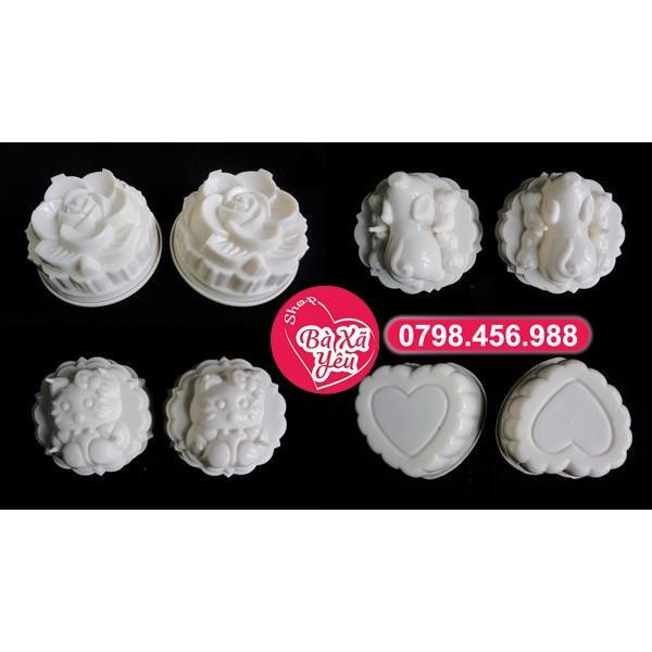 Bộ 4 khuôn rau câu , trung thu 3D _ 10cm - BX2359