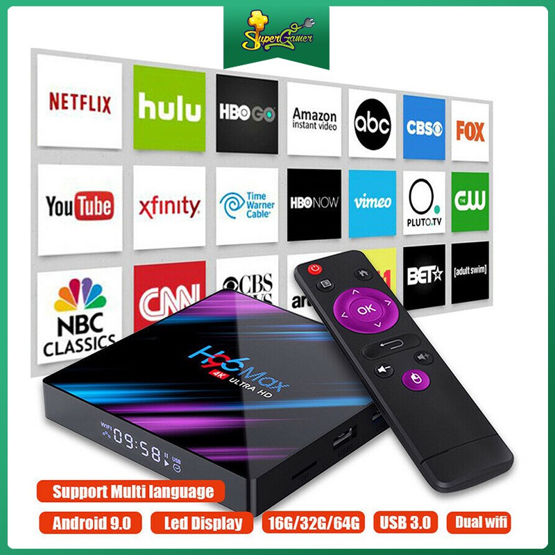 Hộp TV H96 Max 4GB 64GB Android 10 Kodi V18 Rk3318 kết nối Wifi Bluetooth dành cho Smart TV 4K