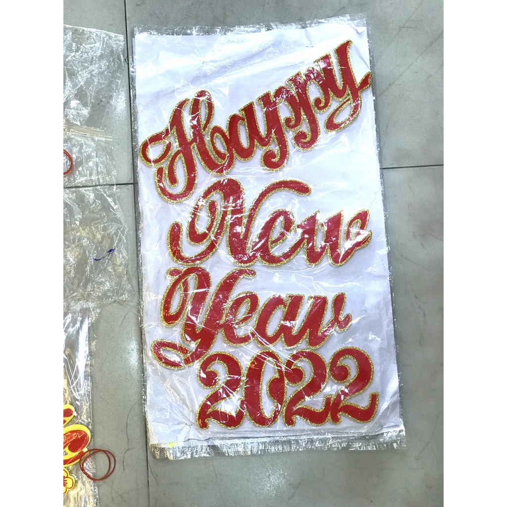 Chữ HAPPY NEW YEAR-CHÚC MỪNG NĂM MỚI-bằng mouse phụ kiện trang tri tết