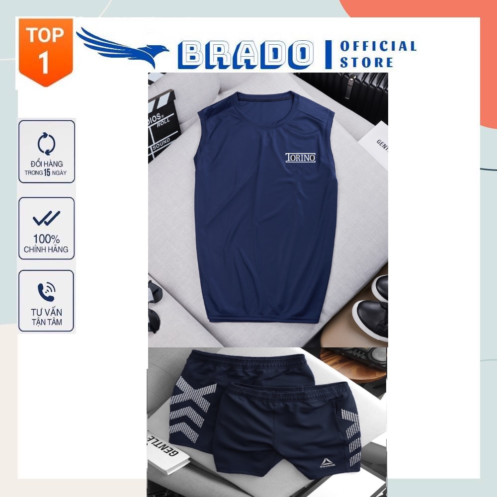 [𝐂𝐎𝐌𝐁𝐎 𝐓𝐎𝐑𝐈𝐍𝐎] Bộ Quần Áo thể thao nam, tập gym, chơi thể thao, logo nổi cao cấp chất vải Thun Thái co giãn