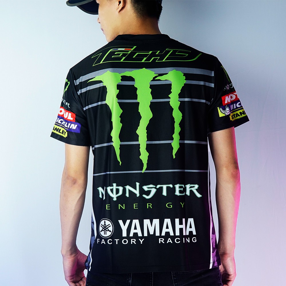 [ÁO TEM XE] Áo Thun Monster Đen T-Shirt Racing Team - Bảo Hành Bung Tróc Vĩnh Viễn