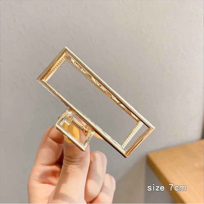 Kẹp tóc nữ càng cua thép không gỉ hình khối sang chảnh BAG U KTTHEP21