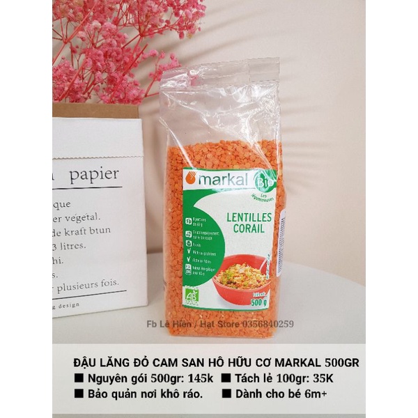 ĐẬU LĂNG ĐỎ CAM SAN HÔ HỮU CƠ MARKAL