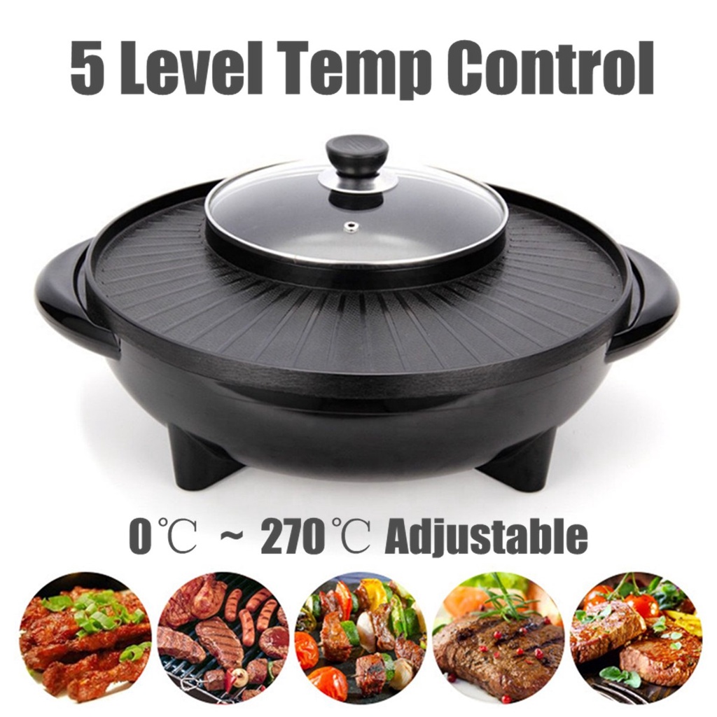 Chảo lẩu nướng đa năng 2in1, bếp nướng tròn size 36cm thoải mái sử dụng