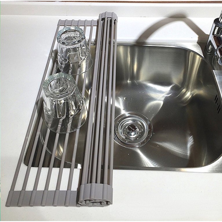Oxygen072 Giá Inox 304 Để Chậu Bồn Rửa Bát - Rổ Gác Bồn Rửa Chén Đa Năng có thể gập lại Chống gỉ không trượt