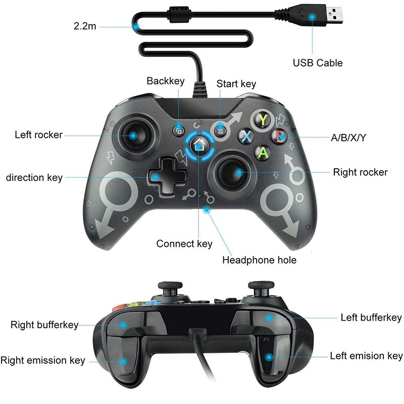 Gamepad Xbox One N1 Cyan - cho máy tính, laptop, máy game xbox one