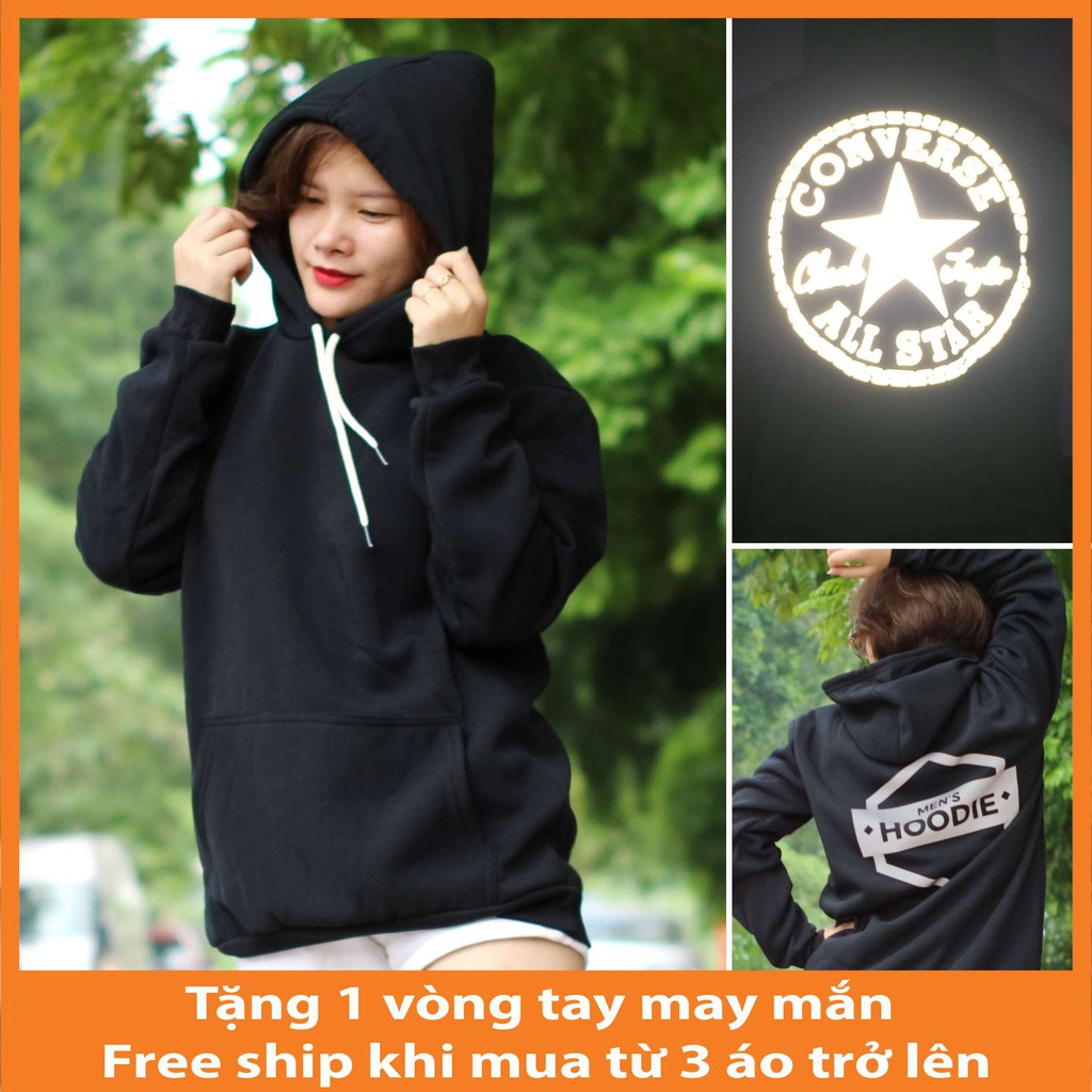 Áo Hoodie Nam Nữ Hình Phản Quang Chất Nỉ Dày Dặn Hình CV