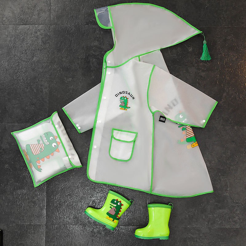 Áo mưa cho bé họa tiết khủng long cho bé từ 1-8 tuổi