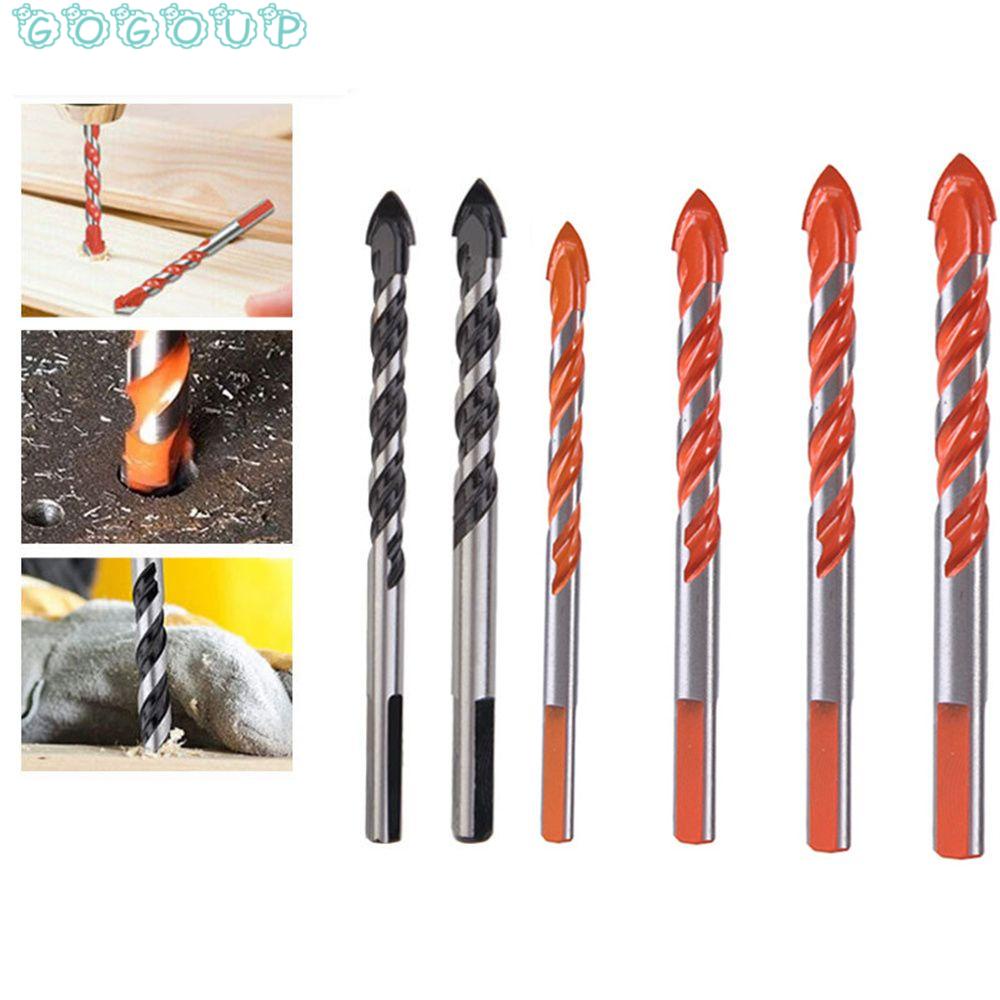GOGOUP 6mm 8mm 10mm 12mm Wood Tile Ceramic Glass Glass Drill Bit Wall Hole Saw Multi-Construction Triangle Drills Drilling Electric Tools Multipurpose Masonry Bore Metal Drill Bit/Multicolor
