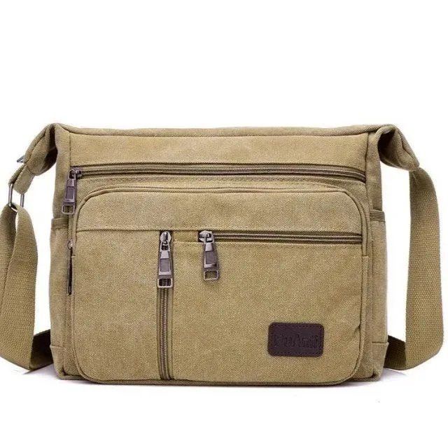 Man's briefcaseCanvas Backpack men's single shoulder waterproof messenger bBa Lô Vải Túi Đeo Vai Chống Thấm Nước Cho Nam | BigBuy360 - bigbuy360.vn