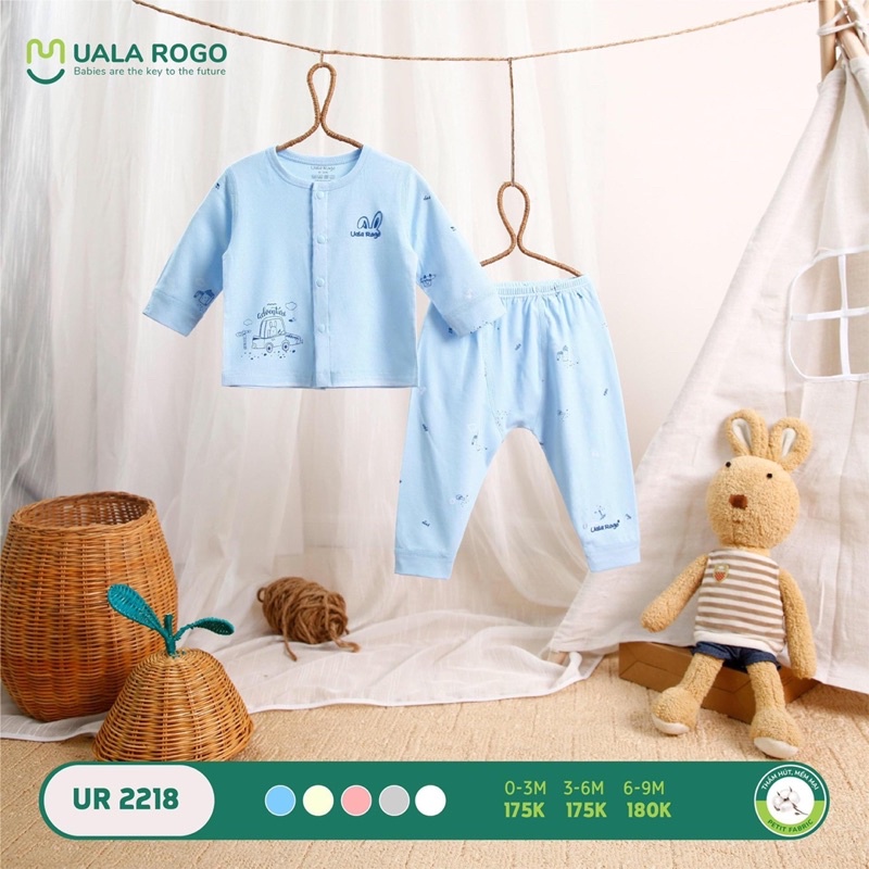 Uala Rogo - Bộ quần áo petit siêu mềm mịn cài thẳng hoạ tiết UR2218