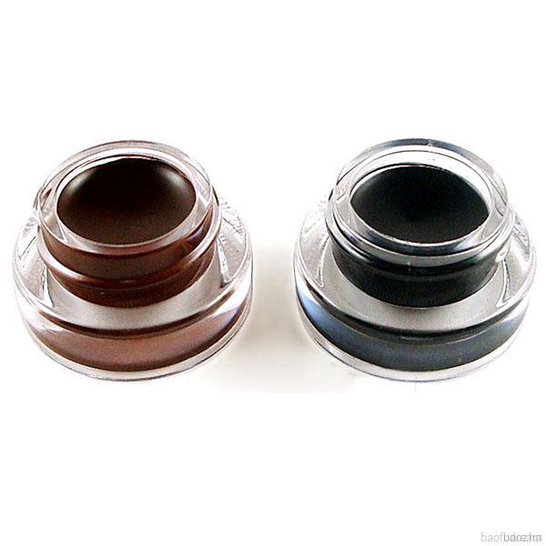 Set 2 gel kẻ mắt màu nâu và đen + 2 cọ trang điểm nhanh chóng lâu trôi | BigBuy360 - bigbuy360.vn