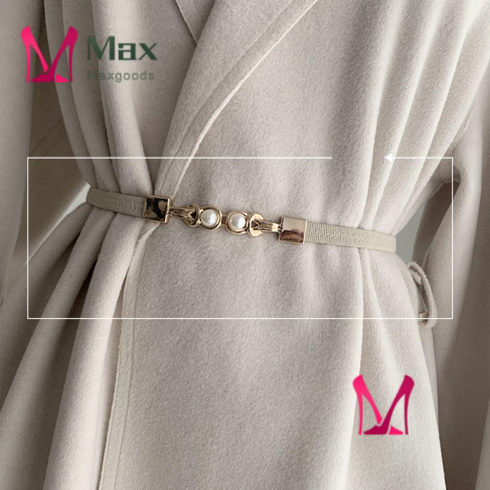 Dây thắt lưng co giãn đính hạt ngọc trai nhân tạo nhiều màu sắc tùy chọn thời trang dành cho nữ