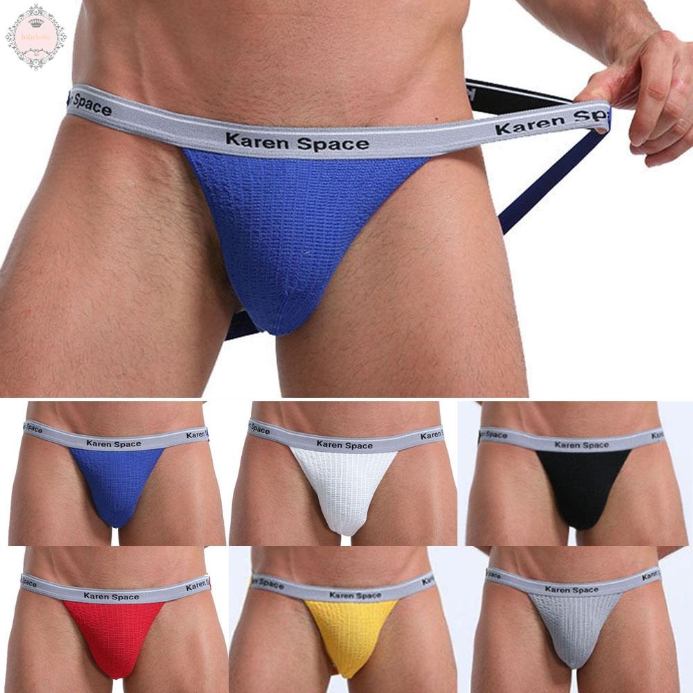 Mens Sexy Elastic Underpants Briefs Jockstrap Underwear Gay Men Hollow Underwear