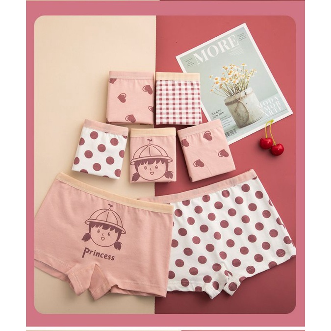 Set 4 quần Chíp bé gái Maruko cotton siêu mềm, chíp đùi trẻ em cao cấp~Maruka Fashion thế giới chíp cho bé