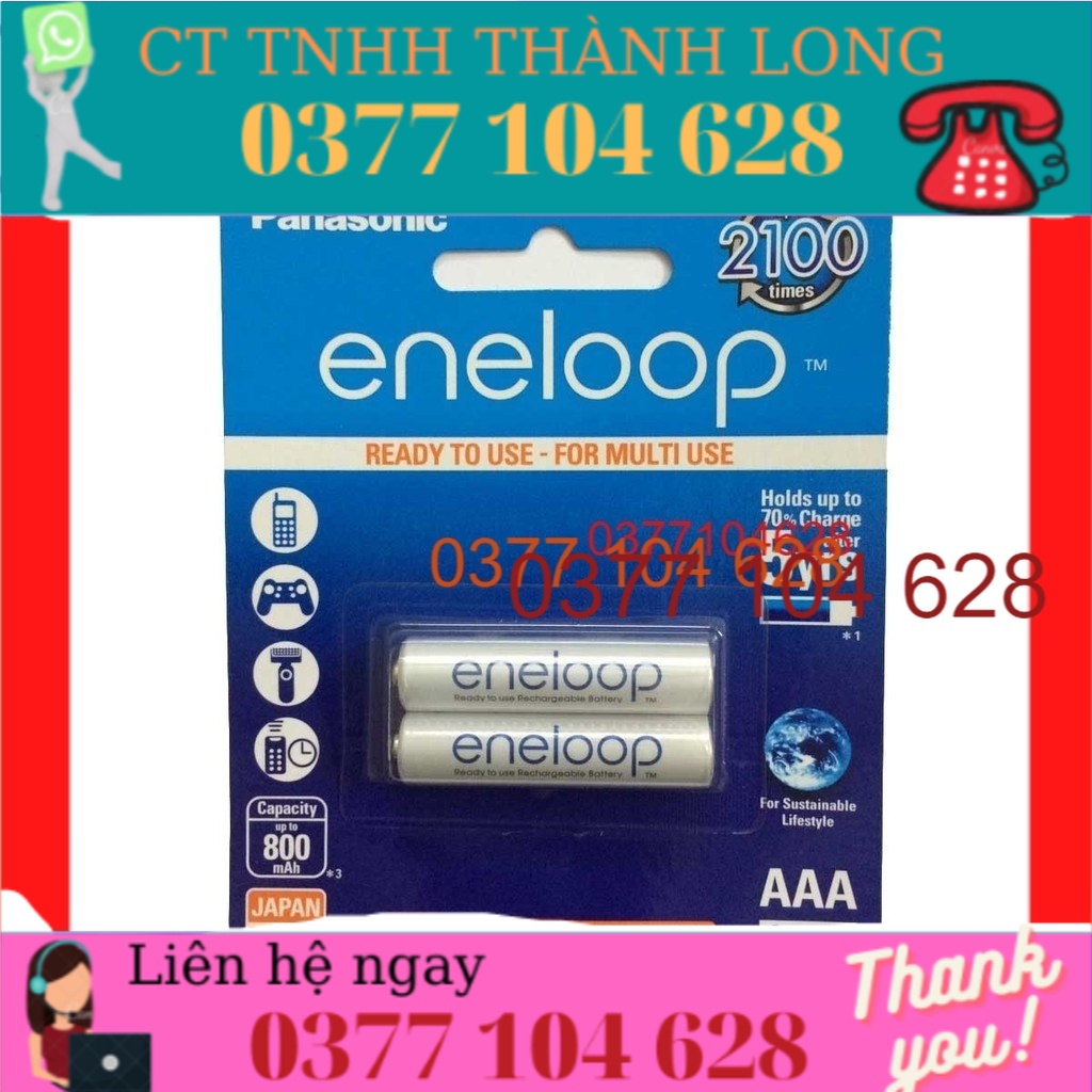 Pin sạc AAA panasonic Eneloop 800mah BK4MCCE/2BT ..