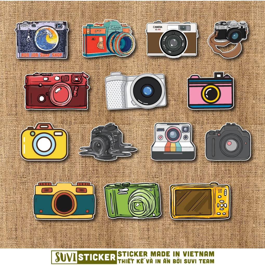 50 Sticker Camera Máy ảnh chống nước sticker dán laptop, điện thoại, đàn guitar, mũ bảo hiểm, vali. MSP: NS61