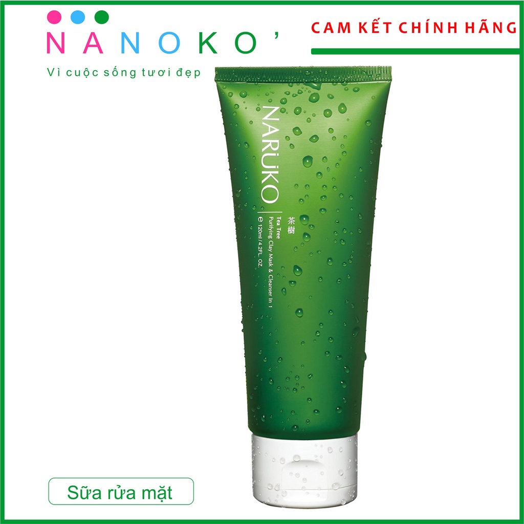 SỮA RỬA MẶT NARUKO TRÀM TRÀ NHẬP KHẨU CHÍNH HÃNG ĐÀI LOAN Naruko Tea Tree Purifying Clay Mask and Cleanser 3 in 1 120 gr