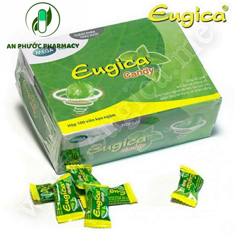 Kẹo ngậm Eugica ⚡ CAM KẾT CHÍNH HÃNG ⚡ Kẹo ngậm thảo dược Eugica  giúp giảm ho, ngứa, rát họng