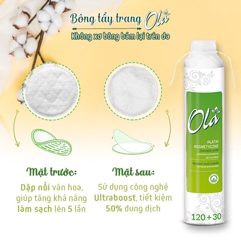 Bông Tẩy Trang TETRA 600 Miếng Pháp