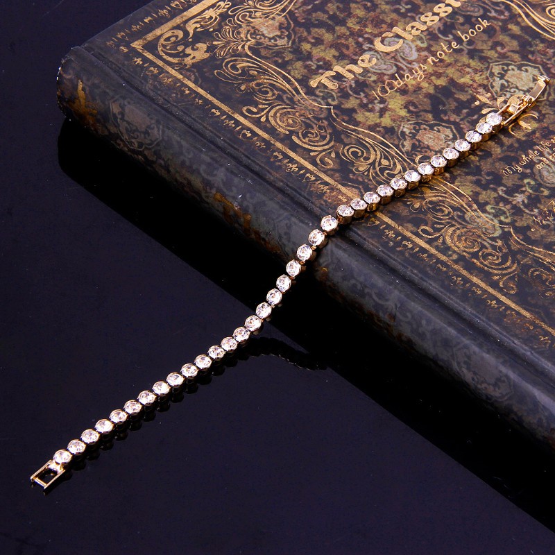 Vòng tay đính đá zircon lấp lánh thời trang tùy chọn màu sắc dành cho nữ