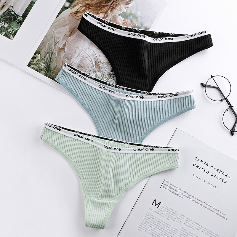 Quần Lót Lọt Khe - Quần Lót Nữ Cotton Lọt Khe cạp chữ ONLY ONE cá tính mã 1501