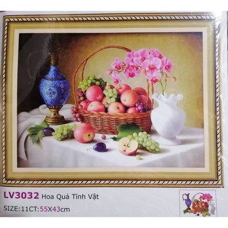 Tranh thêu chữ thập Hoa quả