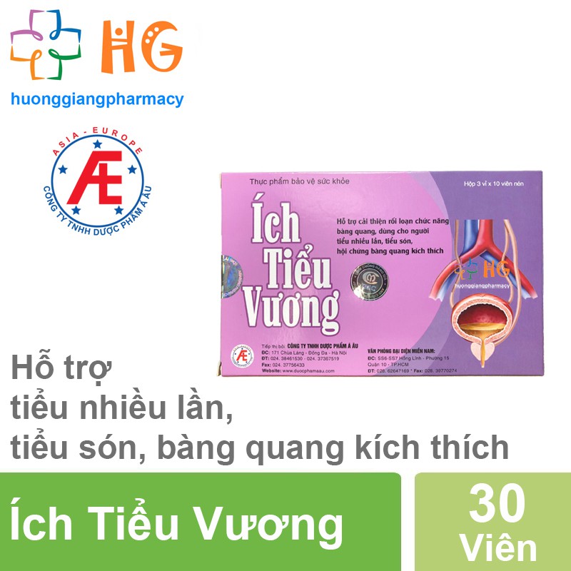 Ích tiểu vương - Ổn định rối loạn chức năng bàng quang, tiểu nhiều, tiểu són (Hộp 30 viên)